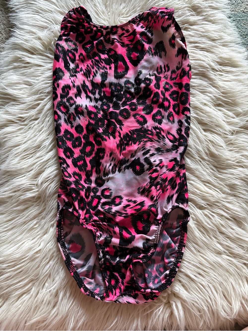 Pink Black Leopard Print Gymnastics Leotard Child Medium Dance Practice Leo CM